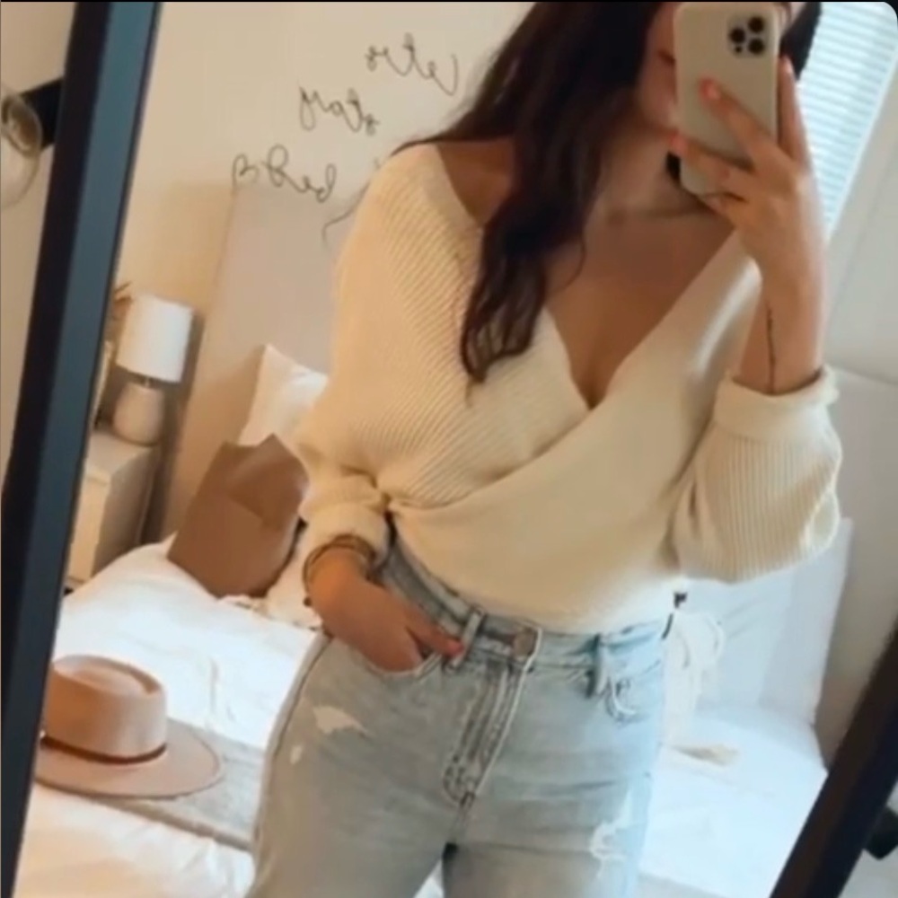 Ribbed Deep V Crossover Bodysuit